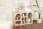 Hanah Home Consola Liva 120 - Mueble de Entrada o Salón con Puertas, 120x74x37 cm, color Mármol Travertino y Arenisca